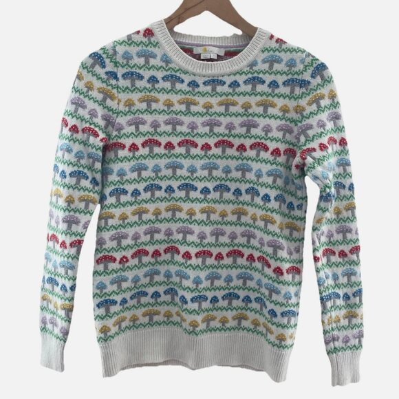 Boden XS Women’s Mushroom Faire Isle Sweater Multi Color